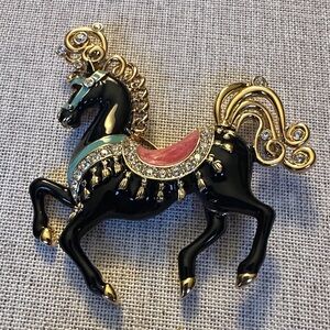 Vintage Bob Mackie Carousel Horse Pin